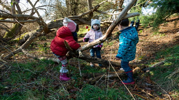 Children exploring their environment