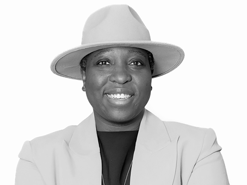 Image 13: Black and white headshot of Anthonia Ongundele.